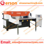 Four pillar hydraulic cutting press with single or double slide table